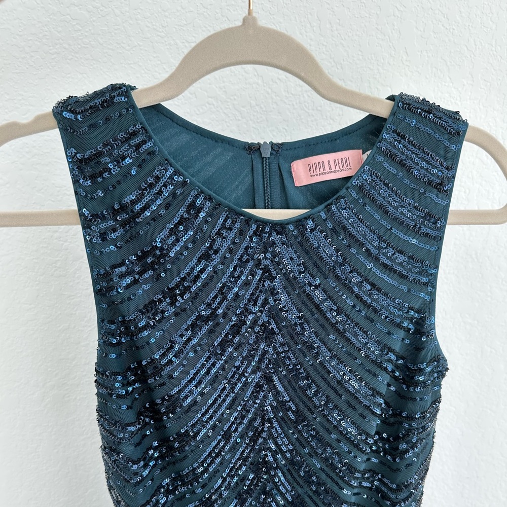 Pippa & Pearl Sequin Teal Mini Dress